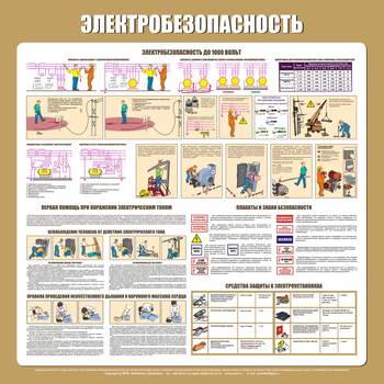 С21 Стенд электробезопасность (1000х1000 мм, пластик ПВХ 3 мм, алюминиевый багет серебряного цвета) - Стенды - Стенды по электробезопасности - ohrana.inoy.org